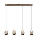 Lustra LED decorativa metal latte sticla sampanie Seeds 4Lt