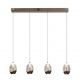 Pendule, Lustre suspendate - Lustra LED decorativa metal latte sticla sampanie Seeds 4Lt