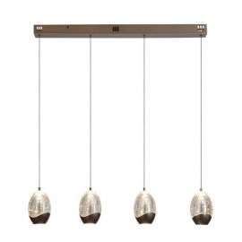Pendule, Lustre suspendate - Lustra LED decorativa metal latte sticla sampanie Seeds 4Lt