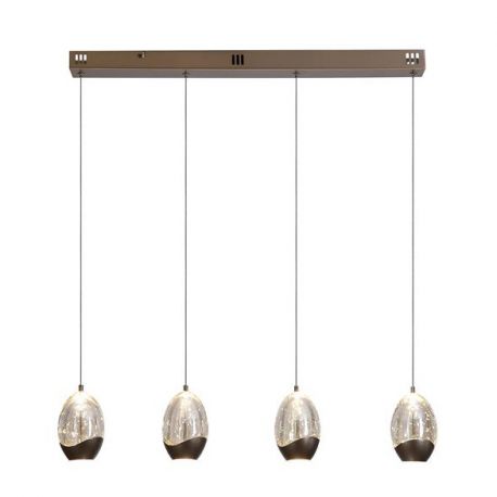 Pendule, Lustre suspendate - Lustra LED decorativa metal latte sticla sampanie Seeds 4Lt