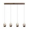 Lustra LED decorativa metal latte sticla sampanie Seeds 4Lt