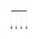 Pendule, Lustre suspendate - Lustra LED decorativa metal latte sticla sampanie Seeds 4Lt