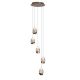 Lustra LED decorativa metal latte sticla sampanie Seeds 5Lt