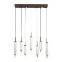Lustra LED suspendata metal latte sticla decorativa Cattail 7Lt
