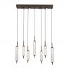 Lustra LED suspendata metal latte sticla decorativa Cattail 7Lt