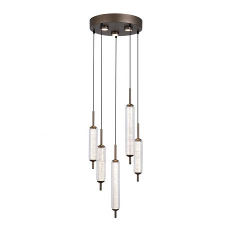 Pendule, Lustre suspendate - Lustra LED suspendata metal latte sticla decorativa Cattail 5Lt