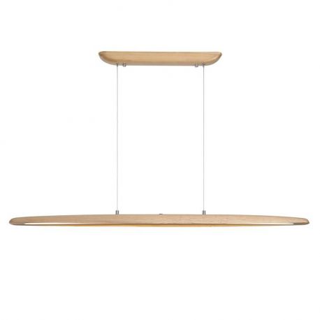 Pendule, Lustre suspendate - Lustra LED suspendata stil liniar Kenzie lemn