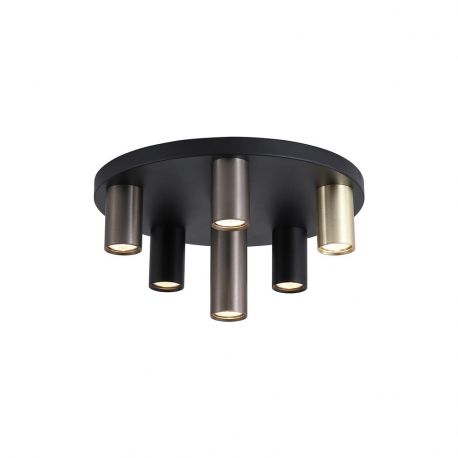 Plafoniere - Plafoniera neagra cu 6 spoturi GU10 Tubes