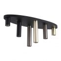 Plafoniera neagra cu 6 spoturi GU10 Tubes