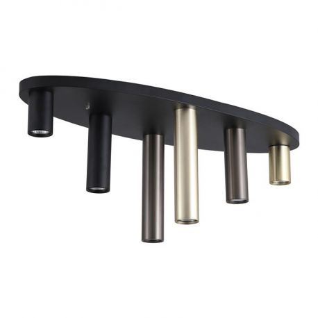 Plafoniere - Plafoniera neagra cu 6 spoturi GU10 Tubes