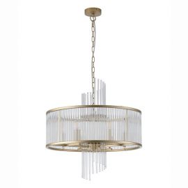 Candelabre, Lustre - Candelabru modern metal auriu, tije din sticla Lara