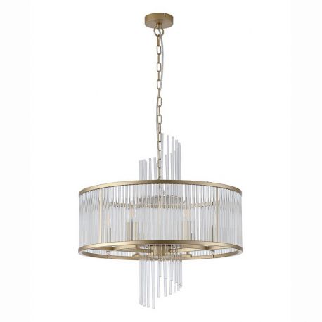 Candelabre, Lustre - Candelabru modern metal auriu, tije din sticla Lara