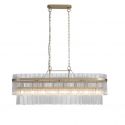 Candelabru oval modern metal auriu, tije din sticla Lara
