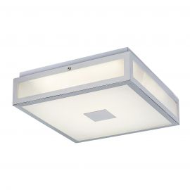 Iluminat pentru baie - Plafoniera LED baie IP44 Zoya crom-alb 30x30cm