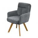 Set de 2 scaune pivotante picioare din lemn Big George gri chenille