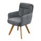 Set de 2 scaune pivotante picioare din lemn Big George gri chenille