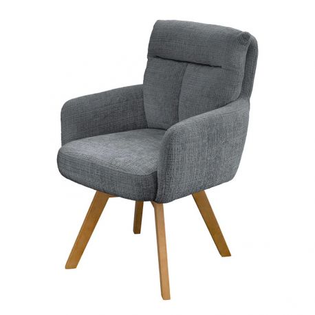 Seturi scaune, HoReCa - Set de 2 scaune pivotante picioare din lemn Big George gri chenille