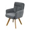 Set de 2 scaune pivotante picioare din lemn Big George gri chenille