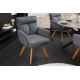 Seturi scaune, HoReCa - Set de 2 scaune pivotante picioare din lemn Big George gri chenille