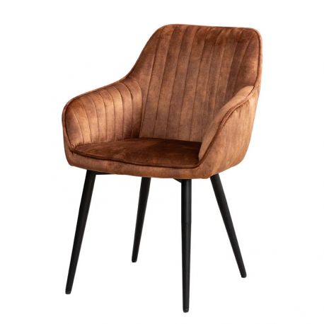 Seturi scaune, HoReCa - Set de 2 scaune elegante Turin catifea maro ruginiu