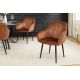 Seturi scaune, HoReCa - Set de 2 scaune elegante Turin catifea maro ruginiu