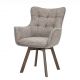 Set de 2 scaune pivotante picioare din lemn THOR gri taupe
