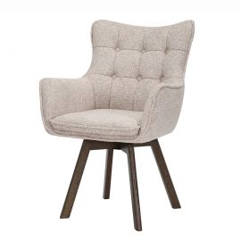 Seturi scaune, HoReCa - Set de 2 scaune pivotante picioare din lemn THOR bej
