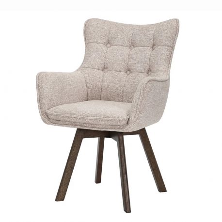 Seturi scaune, HoReCa - Set de 2 scaune pivotante picioare din lemn THOR bej