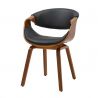 Scaun retro imitatie piele neagra, lemn furniruit ORGANIC