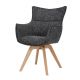 Set de 2 scaune pivotante picioare din lemn VOGUE antracit