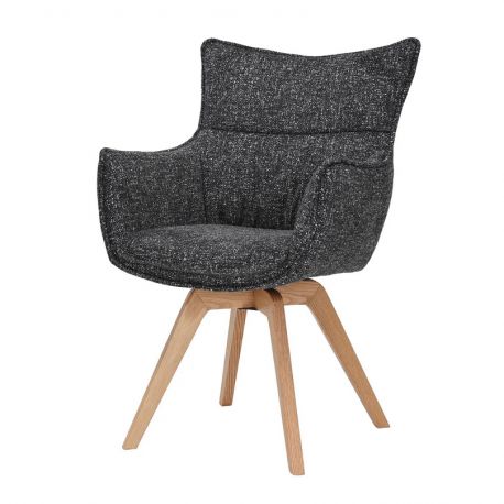 Seturi scaune, HoReCa - Set de 2 scaune pivotante picioare din lemn VOGUE antracit