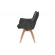 Seturi scaune, HoReCa - Set de 2 scaune pivotante picioare din lemn VOGUE antracit