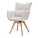 Set de 2 scaune pivotante picioare din lemn VOGUE bej