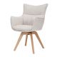 Set de 2 scaune pivotante picioare din lemn VOGUE bej