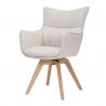 Set de 2 scaune pivotante picioare din lemn VOGUE bej