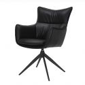 Set de 2 scaune pivotante VOGUE piele sintetica neagra
