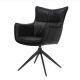 Set de 2 scaune pivotante VOGUE piele sintetica neagra