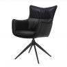 Set de 2 scaune pivotante VOGUE piele sintetica neagra