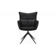 Seturi scaune, HoReCa - Set de 2 scaune pivotante VOGUE piele sintetica neagra