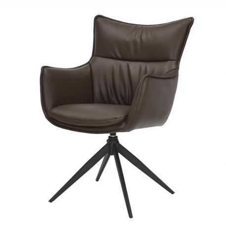 Seturi scaune, HoReCa - Set de 2 scaune pivotante VOGUE piele sintetica maro
