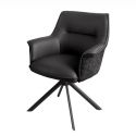 Set 2 scaune Pivotante, Piele Naturala LE GRAND negru