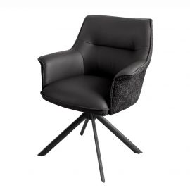 Seturi scaune, HoReCa - Set 2 scaune Pivotante, Piele Naturala LE GRAND negru