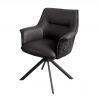 Set 2 scaune Pivotante, Piele Naturala LE GRAND negru