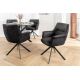 Seturi scaune, HoReCa - Set 2 scaune Pivotante, Piele Naturala LE GRAND negru