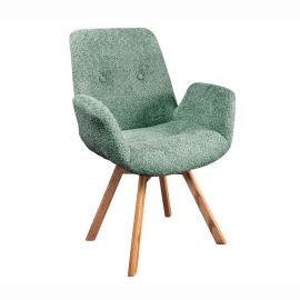 Seturi scaune, HoReCa - Set de 2 scaune pivotante Baltic stejar/ verde menta