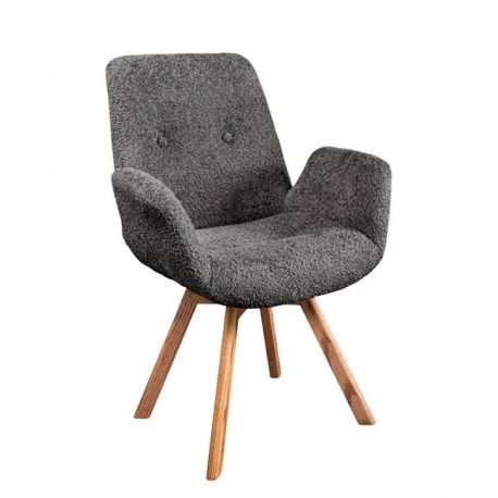 Seturi scaune, HoReCa - Set de 2 scaune pivotante Baltic stejar/ gri inchis