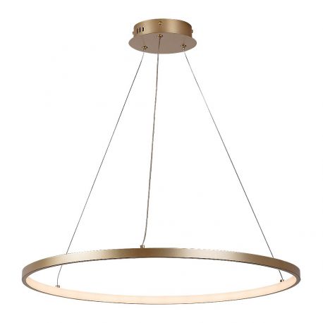 Pendule, Lustre suspendate - Lustra LED cu telecomanda cu 2 inele metal auriu Beliza