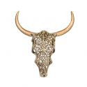 Decoratiune murala cap de taur auriu cu coarne EXOTIC BULL 60cm