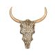 Decoratiuni perete - Decoratiune murala cap de taur auriu cu coarne EXOTIC BULL 60cm