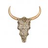 Decoratiune murala cap de taur auriu cu coarne EXOTIC BULL 60cm
